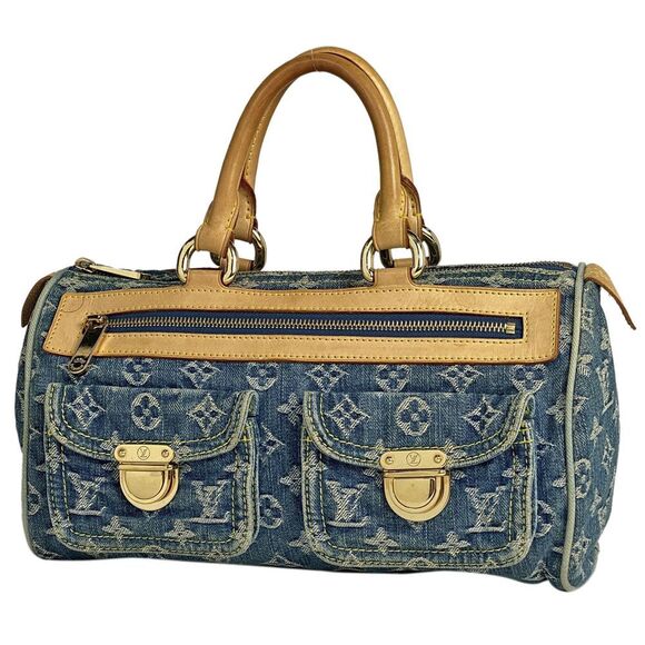 Louis Vuitton Neo Speedy Boston Bag Denim Canvas - Picture 1 of 7